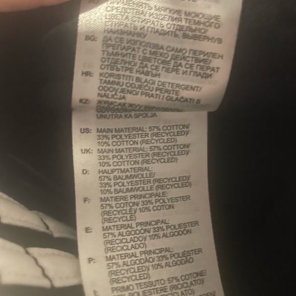 Women’s Adidas Black Cotton Partially Recycled Loose Shorts w/ White Stripes, M - Picture 9 of 9